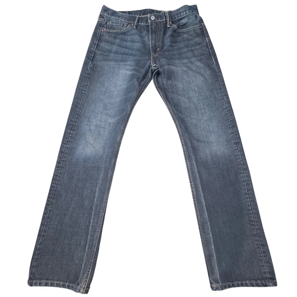 Levi's 513 Slim Straight Jeans Mens 32x31 Stretch Blue Denim Mid Wash